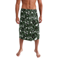 Green Christmas patterned wrap skirt with tiered front panels