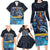 Personalized Bahamas Junkanoo Family Matching Long Sleeve Bodycon Dress and Hawaiian Shirt Bahamian Mask Blue Marlin - Wonder Print Shop