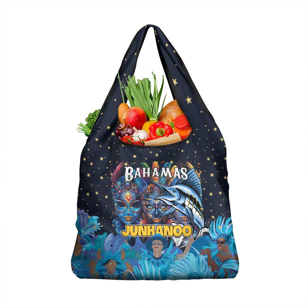 Bahamas Junkanoo Grocery Bag Bahamian Mask Blue Marlin