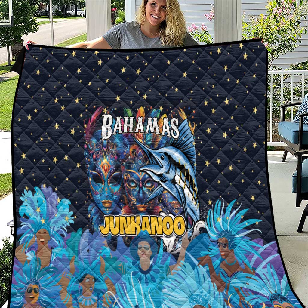 Bahamas Junkanoo Quilt Bahamian Mask Blue Marlin - Wonder Print Shop