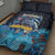 Bahamas Junkanoo Quilt Bed Set Bahamian Mask Blue Marlin - Wonder Print Shop