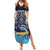 Personalized Bahamas Junkanoo Summer Maxi Dress Bahamian Mask Blue Marlin - Wonder Print Shop