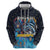 Personalized Bahamas Junkanoo Zip Hoodie Bahamian Mask Blue Marlin - Wonder Print Shop