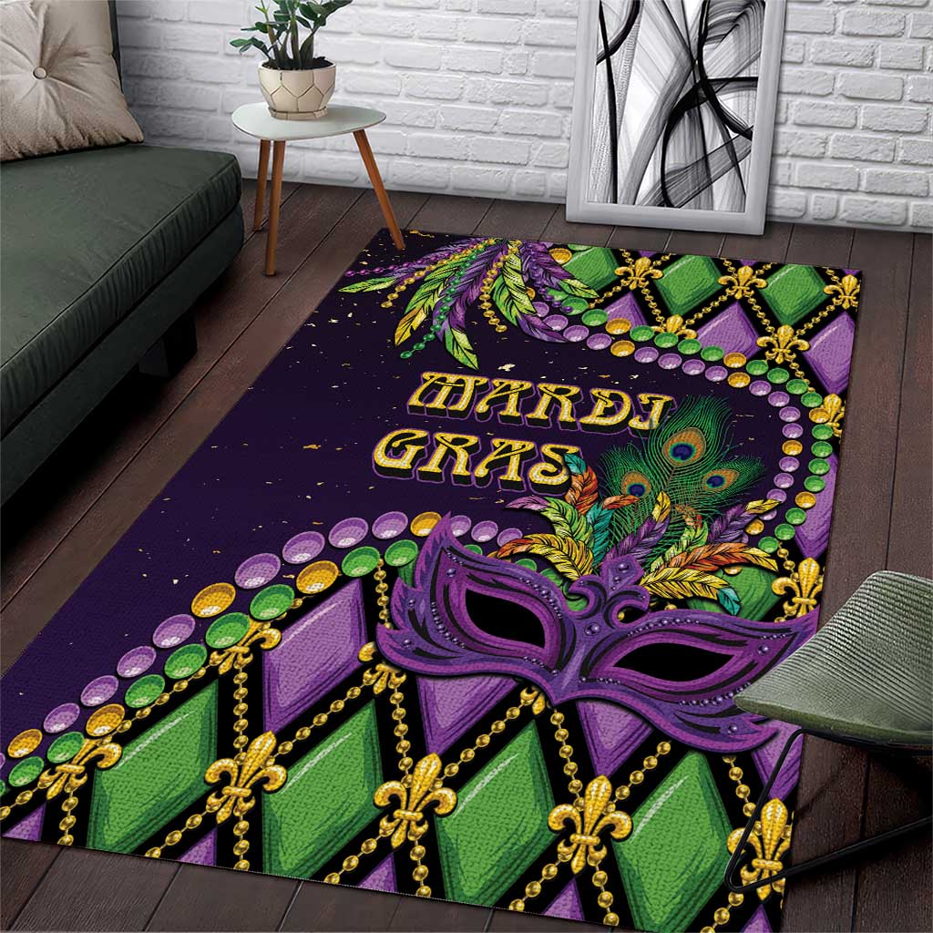 Mardi Gras Area Rug Luxury Mask Fleur De Lis