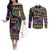 Personalized Mardi Gras Couples Matching Off The Shoulder Long Sleeve Dress and Long Sleeve Button Shirt Luxury Mask Fleur De Lis