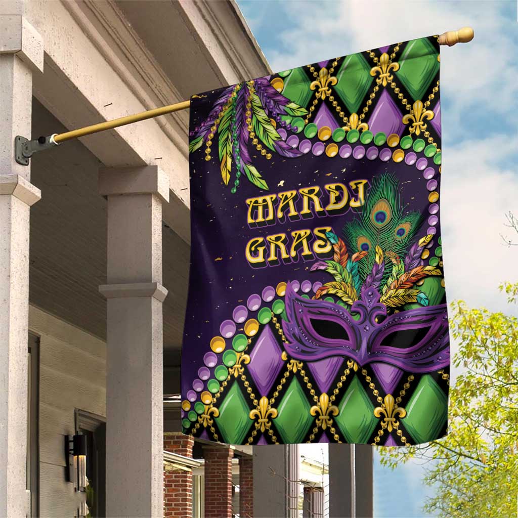 Mardi Gras Garden Flag Luxury Mask Fleur De Lis - Wonder Print Shop