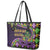 Mardi Gras Leather Tote Bag Luxury Mask Fleur De Lis - Wonder Print Shop