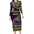 Personalized Mardi Gras Long Sleeve Bodycon Dress Luxury Mask Fleur De Lis - Wonder Print Shop