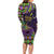 Personalized Mardi Gras Long Sleeve Bodycon Dress Luxury Mask Fleur De Lis - Wonder Print Shop