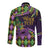 Personalized Mardi Gras Long Sleeve Button Shirt Luxury Mask Fleur De Lis - Wonder Print Shop