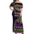 Personalized Mardi Gras Off Shoulder Maxi Dress Luxury Mask Fleur De Lis - Wonder Print Shop