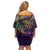 Personalized Mardi Gras Off Shoulder Short Dress Luxury Mask Fleur De Lis - Wonder Print Shop