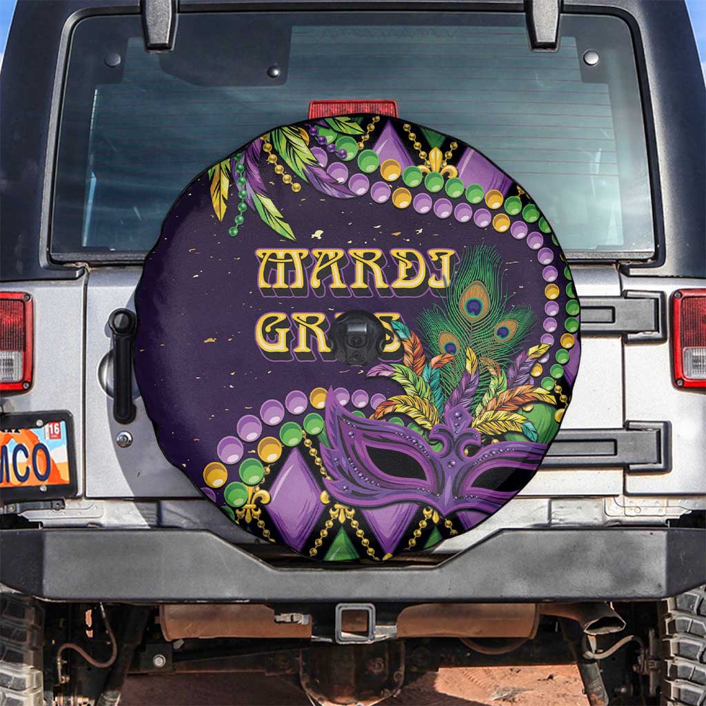 Mardi Gras Spare Tire Cover Luxury Mask Fleur De Lis - Wonder Print Shop