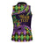 Personalized Mardi Gras Women Sleeveless Polo Shirt Luxury Mask Fleur De Lis