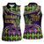 Personalized Mardi Gras Women Sleeveless Polo Shirt Luxury Mask Fleur De Lis