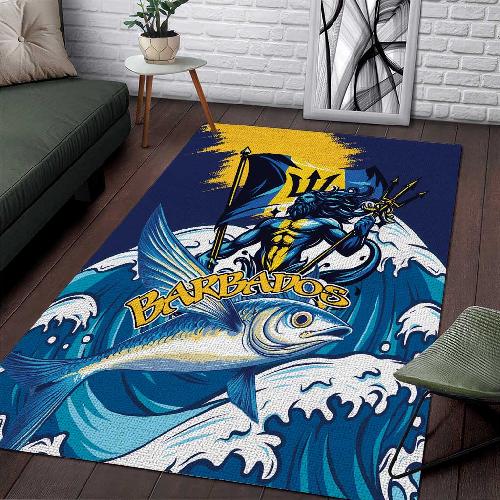 Barbados God Of The Sea Area Rug Bajan Flying Fish Special Version