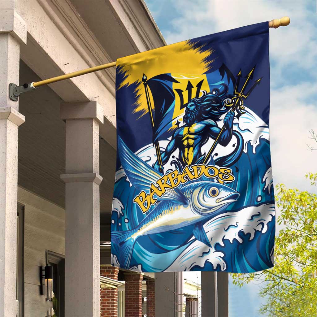 Barbados God Of The Sea Garden Flag Bajan Flying Fish Special Version - Wonder Print Shop