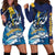 Personalized Barbados God Of The Sea Hoodie Dress Bajan Flying Fish Special Version - Wonder Print Shop