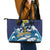 Barbados God Of The Sea Leather Tote Bag Bajan Flying Fish Special Version - Wonder Print Shop