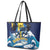 Barbados God Of The Sea Leather Tote Bag Bajan Flying Fish Special Version - Wonder Print Shop