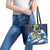 Barbados God Of The Sea Leather Tote Bag Bajan Flying Fish Special Version - Wonder Print Shop