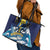 Barbados God Of The Sea Leather Tote Bag Bajan Flying Fish Special Version - Wonder Print Shop