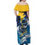 Personalized Barbados God Of The Sea Off Shoulder Maxi Dress Bajan Flying Fish Special Version - Wonder Print Shop