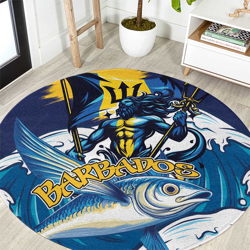 Barbados God Of The Sea Round Carpet Bajan Flying Fish Special Version