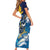 Personalized Barbados God Of The Sea Short Sleeve Bodycon Dress Bajan Flying Fish Special Version - Wonder Print Shop