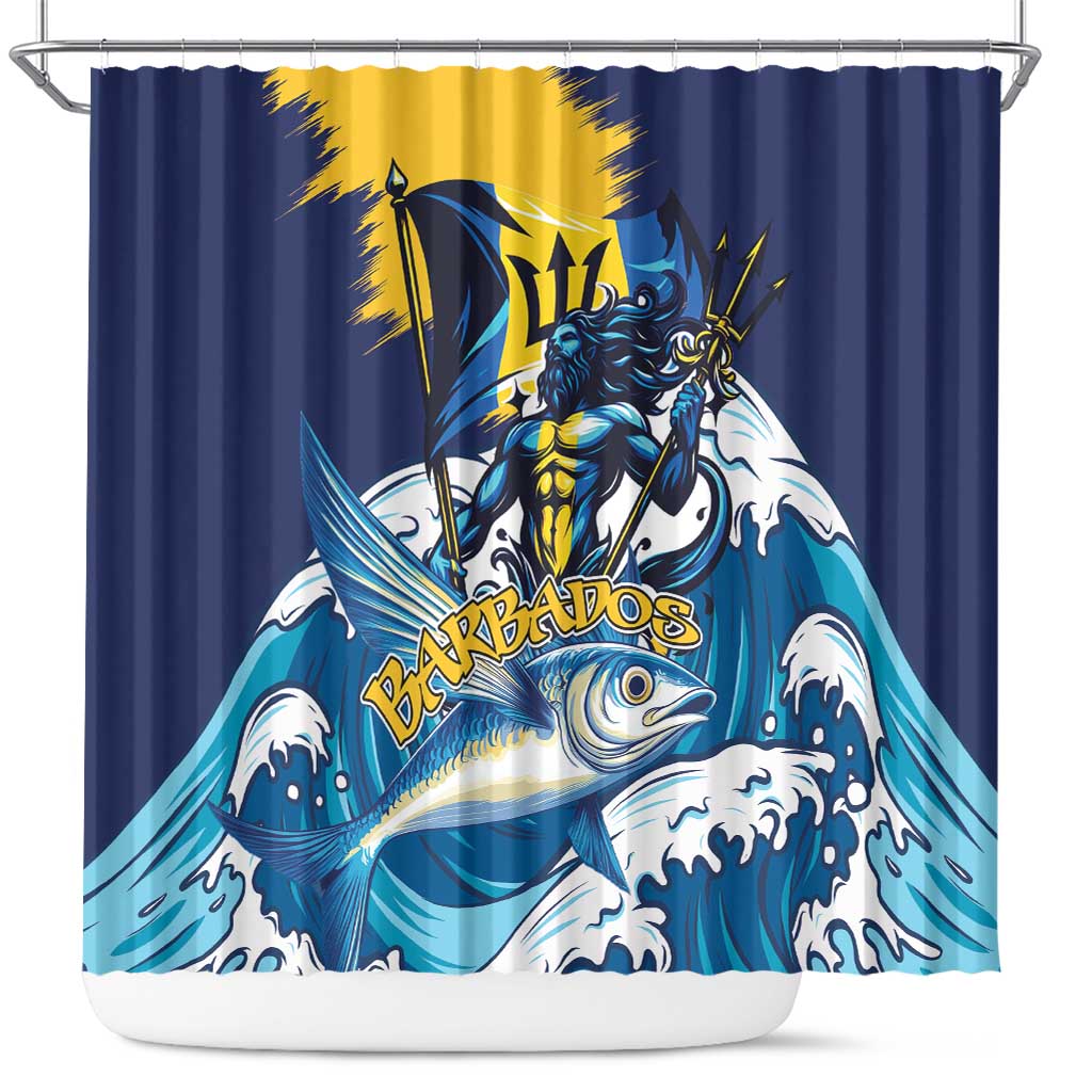 Barbados God Of The Sea Shower Curtain Bajan Flying Fish Special Version