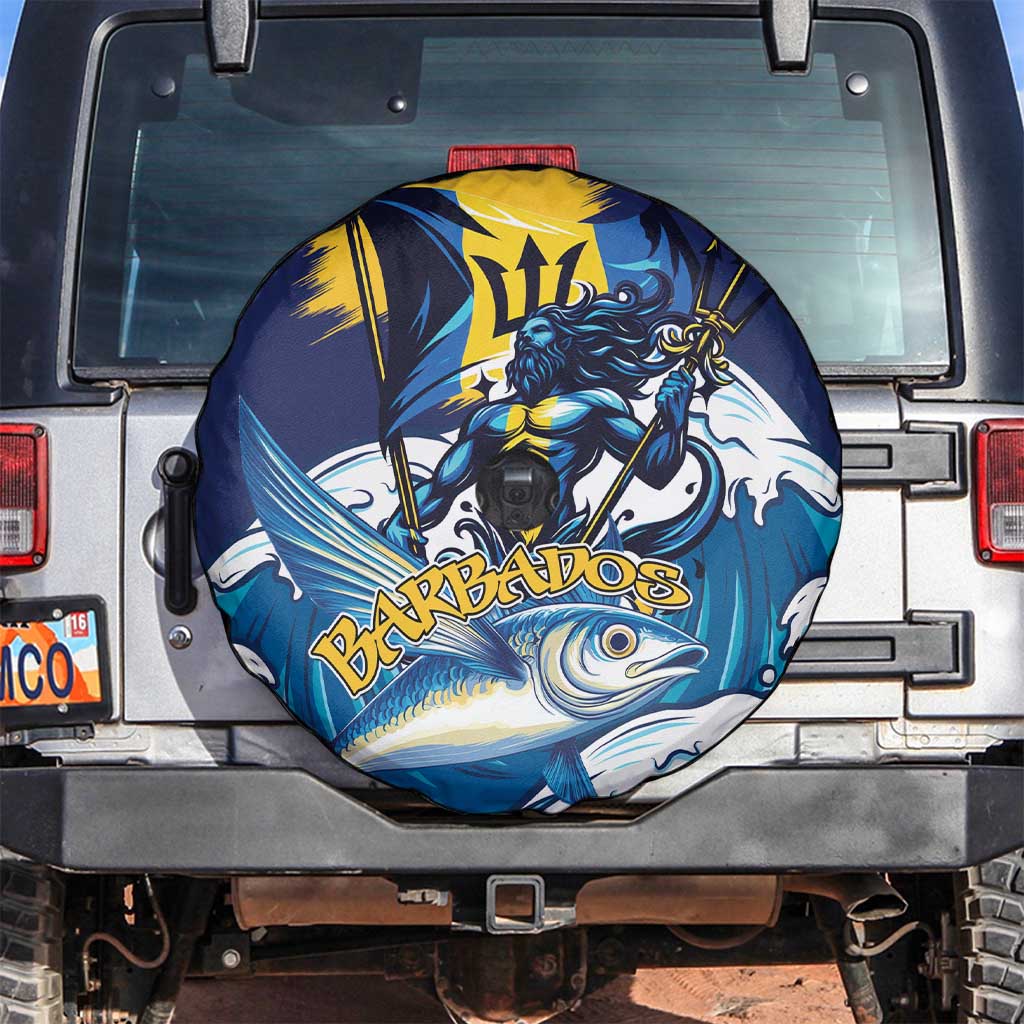 Barbados God Of The Sea Spare Tire Cover Bajan Flying Fish Special Version - Wonder Print Shop