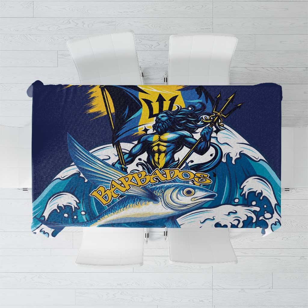 Barbados God Of The Sea Tablecloth Bajan Flying Fish Special Version - Wonder Print Shop