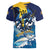 Personalized Barbados God Of The Sea Women V-Neck T-Shirt Bajan Flying Fish Special Version - Wonder Print Shop