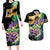 Personalized Mardi Gras Couples Matching Long Sleeve Bodycon Dress and Hawaiian Shirt Carnival Feathers Masks