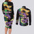 Personalized Mardi Gras Couples Matching Long Sleeve Bodycon Dress and Long Sleeve Button Shirt Carnival Feathers Masks