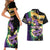 Personalized Mardi Gras Couples Matching Short Sleeve Bodycon Dress and Hawaiian Shirt Carnival Feathers Masks