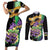 Personalized Mardi Gras Couples Matching Short Sleeve Bodycon Dress and Long Sleeve Button Shirt Carnival Feathers Masks