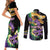 Personalized Mardi Gras Couples Matching Short Sleeve Bodycon Dress and Long Sleeve Button Shirt Carnival Feathers Masks