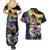 Personalized Mardi Gras Couples Matching Summer Maxi Dress and Hawaiian Shirt Carnival Feathers Masks