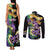 Personalized Mardi Gras Couples Matching Tank Maxi Dress and Long Sleeve Button Shirt Carnival Feathers Masks