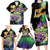 Personalized Mardi Gras Family Matching Long Sleeve Bodycon Dress and Hawaiian Shirt Carnival Feathers Masks