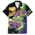 Personalized Mardi Gras Family Matching Long Sleeve Bodycon Dress and Hawaiian Shirt Carnival Feathers Masks