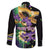 Personalized Mardi Gras Family Matching Long Sleeve Bodycon Dress and Hawaiian Shirt Carnival Feathers Masks