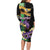 Personalized Mardi Gras Family Matching Long Sleeve Bodycon Dress and Hawaiian Shirt Carnival Feathers Masks