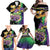 Personalized Mardi Gras Family Matching Off Shoulder Maxi Dress and Hawaiian Shirt Carnival Feathers Masks