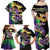 Personalized Mardi Gras Family Matching Off Shoulder Maxi Dress and Hawaiian Shirt Carnival Feathers Masks