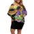 Personalized Mardi Gras Family Matching Off Shoulder Short Dress and Hawaiian Shirt Carnival Feathers Masks