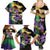 Personalized Mardi Gras Family Matching Summer Maxi Dress and Hawaiian Shirt Carnival Feathers Masks