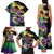 Personalized Mardi Gras Family Matching Tank Maxi Dress and Hawaiian Shirt Carnival Feathers Masks