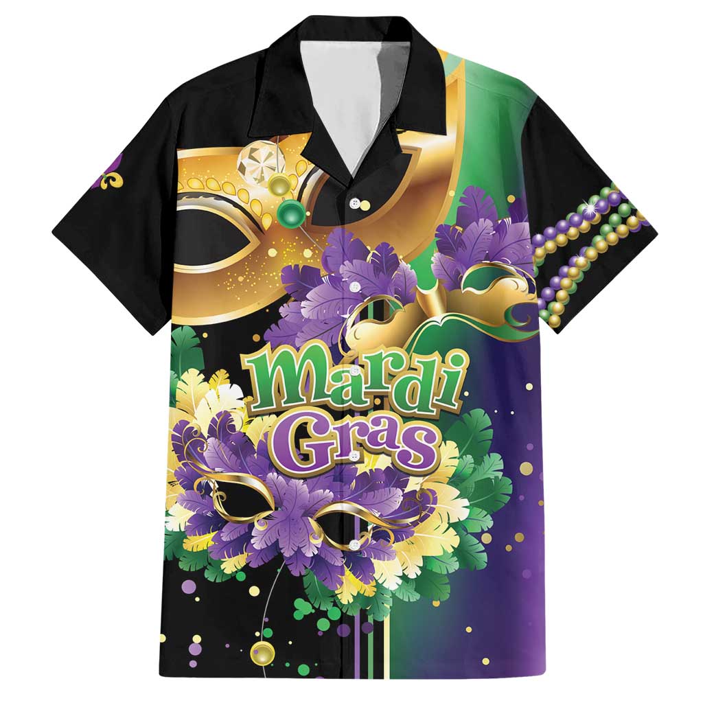 Personalized Mardi Gras Hawaiian Shirt Carnival Feathers Masks